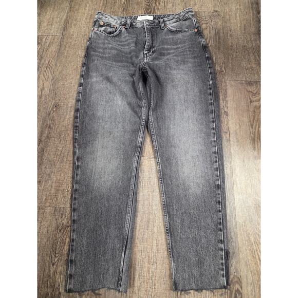 Topshop Denim - Topshop 100% Cotton Women Moto Mom Jeans Black Wash Size 28